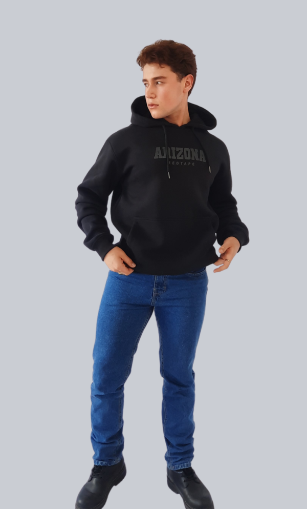 Hoddie Negro de Algodón con Estampado - Imagen 2