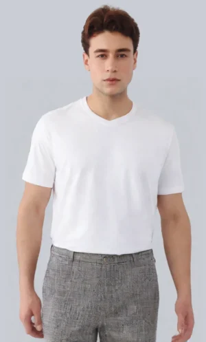 Camisa Cuello V de Algodón